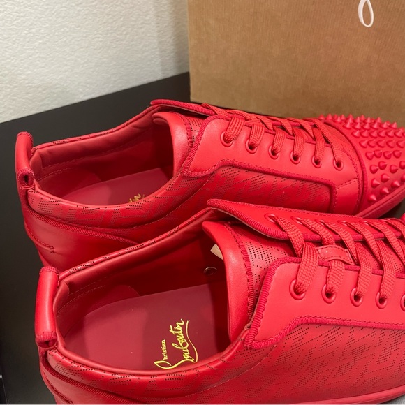 Christian Louboutin Louis Junior Spikes Orlato Red 44.5 - Picture 6 of 8